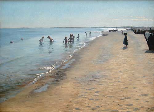 P.S. Kr&oslash;yer: Summer Day at the South Beach of Skagen (1884)