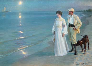 P.S. Kr&oslash;yer: Summer Evening at the Beach of Skagen (1899)