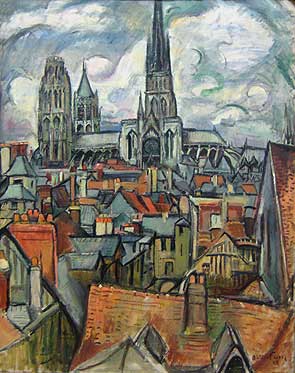 Othon Friesz (1879-1949): Roofs and Cathedral in Rouen (1908)