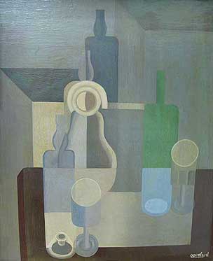 Am&eacute;d&eacute;e Ozenfant (1886-1966): Still Life. Vessels (Dishes?) (1920)