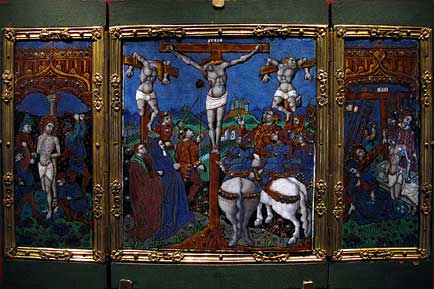 Triptych with the Flagellation, the Crucifixion and the Entombment. (Early 16th century)